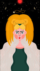 modern deck of tarot cards. prediction or fortune telling of the future and fate, mystical characters. printing on clothes or fabric	
