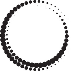 Halftone circular dotted spiral. Design element