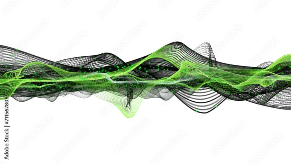 Aufkleber fantastic eco video animation with particle wave object in slow motion, 4096x2304 loop 4k