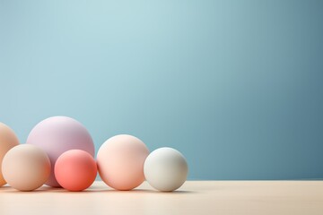 Bright abstract 3D balls in pastel colors with a place for text