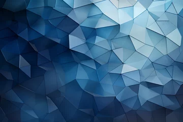 Poster creative mosaic of blue shades of geometric details © IULIIA