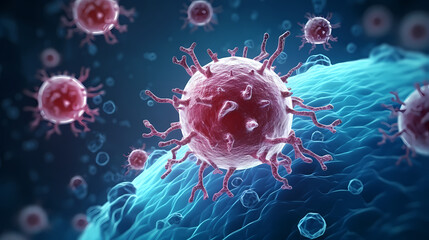 Cell background, virus cells, medical research background