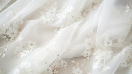 Exquisite patterns  captivating floral motifs in the delicate lacework of a vintage wedding gown