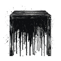 Grunge black vector splatter art on white background Generative Ai