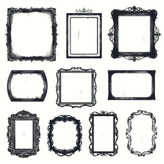 Grunge black vector box art on white background Generative Ai