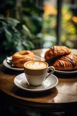 Lunch tea time, bread enjoyed with coffee