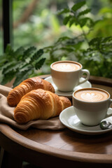 Lunch tea time, bread enjoyed with coffee