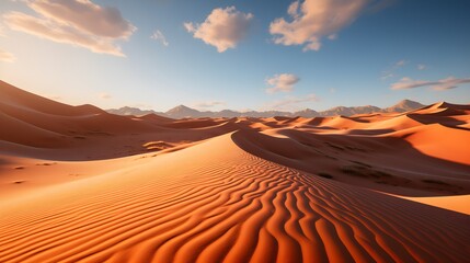 Desert Sand Dunes at Day 8k Resolution Background. Generative AI