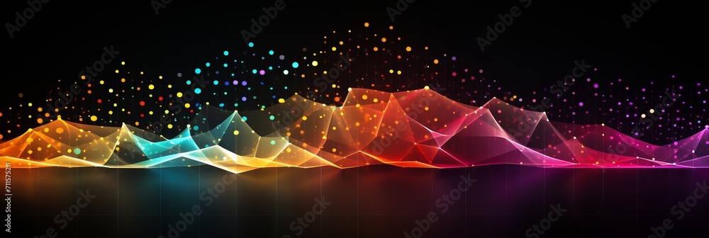 Poster dynamic space background with big data particlescopy space available for content and customization.
