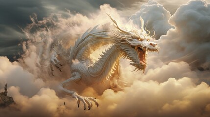 Majestic Chinese Dragon Sculpture