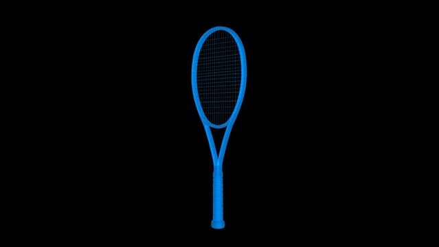 4k tennis racket video ,badminton racket technology video, tennis racket wireframe video, 