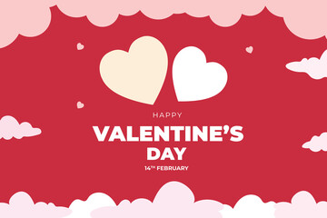 Valentine's Day background, happy white valentine's day banner