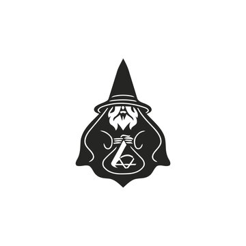 Wizard logo design illustration vector template, witch wizard logo
