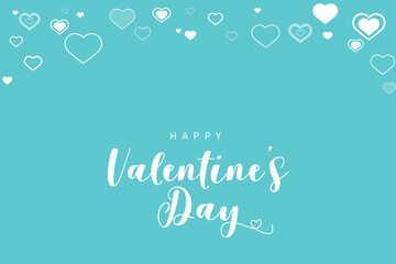Valentine's Day background, happy white valentine's day banner