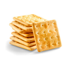 Tasty crackers for cocktail and aperitif with transparent background and shade