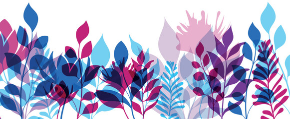 sfondo, fiori, piante, primavera, campo fiorito, pennellate di colore	
