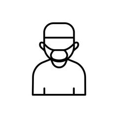 Surgeon outline icons, jobs and profession minimalist vector illustration ,simple transparent graphic element .Isolated on white background