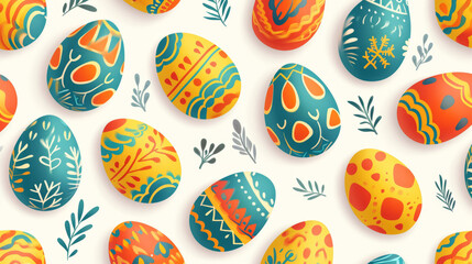 Seamless pattern off easter eggs - obrazy, fototapety, plakaty