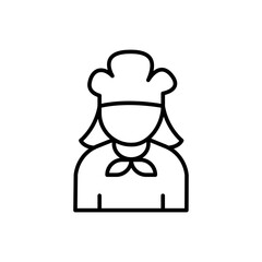 Chef outline icons, jobs and profession minimalist vector illustration ,simple transparent graphic element .Isolated on white background