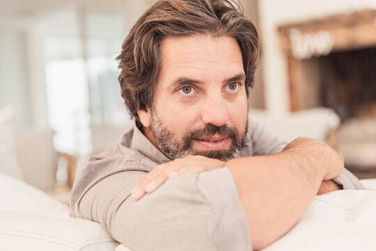 portrait of Good looking man smiling 