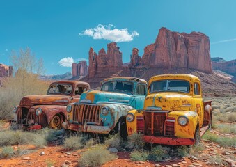 The cemetery of old trucks
