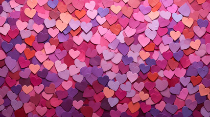 Poster with hearts for Valentine's Day or wedding celebration.