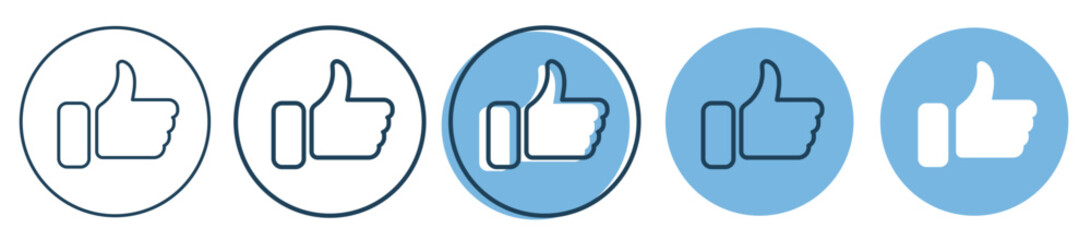 Thumb up icon. Like notification icon. Social network app icon.