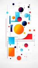 Colorful geometric structures design on white background wallpaper for phone