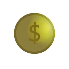 dollar coin sign icon