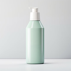 A bottle of deodorant on a table, beauty or wellness product mockup, copy-space.