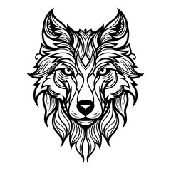 Fototapeta premium Head of a wolf white background