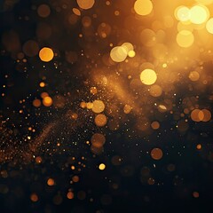 background that showcases a photorealistic mix of gold and black gradient spots, creating an ethereal atmosphere. Generative AI