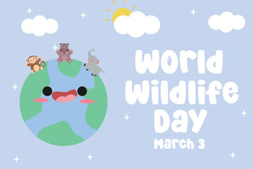 World Wildlife Day vector design perfect for commemorating the day.