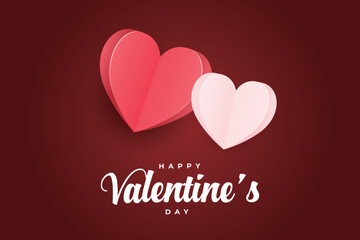Valentine's Day background, happy white valentine's day banner