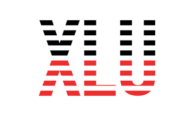 XLU three initial letter iconic line negative space minimal logo design vector template. monogram, abstract, wordmark, business, typography, minimalist, brand, company, flat, modern, unique, simple