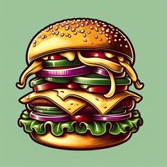 Obraz premium illustration of burger, ai generate