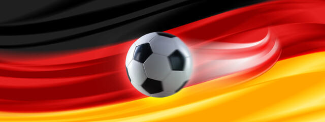 Football ball and the German flag, European football championship
