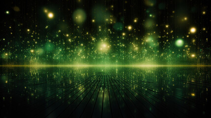 Green matrix background with bokeh and optimiskras.