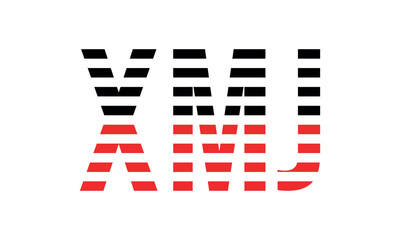 XMJ three initial letter iconic line negative space minimal logo design vector template. monogram, abstract, wordmark, business, typography, minimalist, brand, company, flat, modern, unique, simple