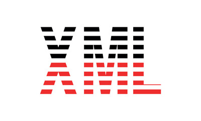 XML three initial letter iconic line negative space minimal logo design vector template. monogram, abstract, wordmark, business, typography, minimalist, brand, company, flat, modern, unique, simple