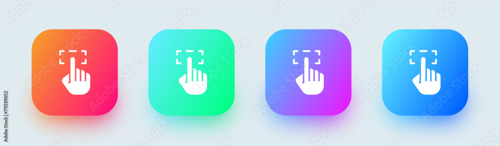 Poster selection solid icon in square gradient colors. click signs vector illustration.