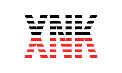 XNK three initial letter iconic line negative space minimal logo design vector template. monogram, abstract, wordmark, business, typography, minimalist, brand, company, flat, modern, unique, simple