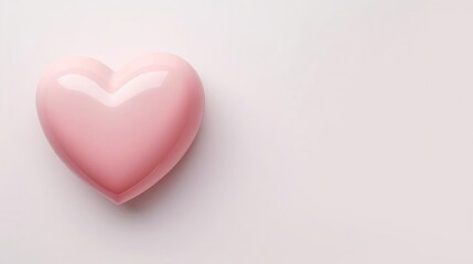 Fototapeta premium Porcelain heart in pink color on white background, free space for text, Valentine's Day