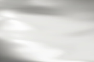 Abstract white gradient background. Minimalistic subtle wavy silver silk texture. 3D vector illustration.