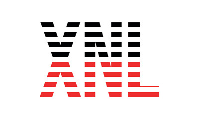 XNL three initial letter iconic line negative space minimal logo design vector template. monogram, abstract, wordmark, business, typography, minimalist, brand, company, flat, modern, unique, simple