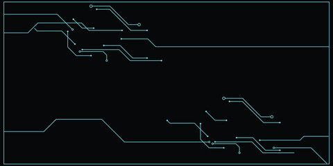 Abstract  blue tech circuit board lines sci-fi banner design. Futuristic computer chip background. 