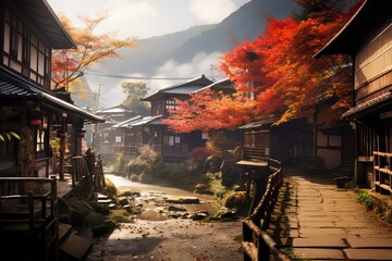 village in autumn 