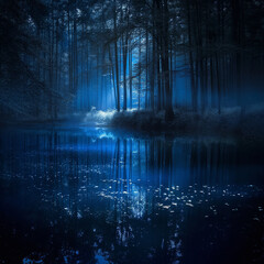 Night View of the dark forest