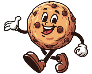 Cookie was walking leisurely cartoon mascot illustration character vector clip art logo hand drawn 