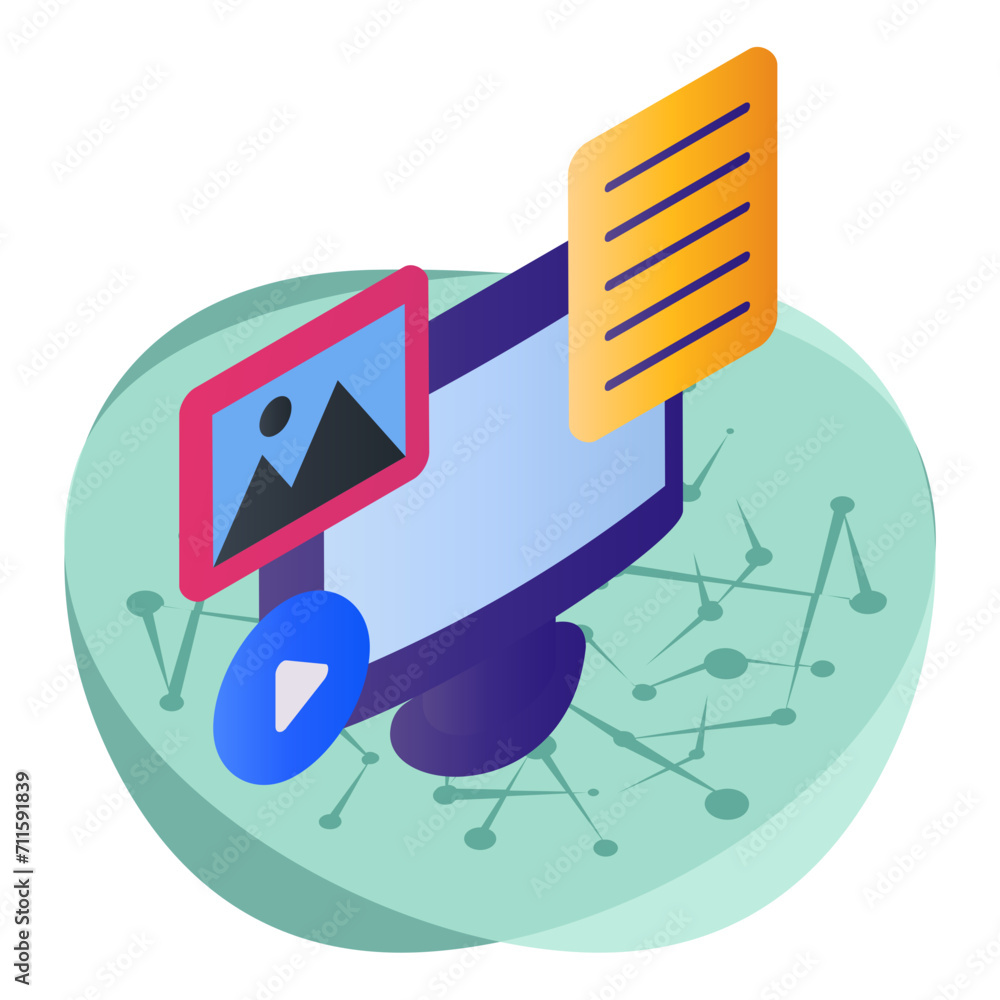 Poster digital media server concept vector icon design, big data symbol, business intelligence sign,web hos